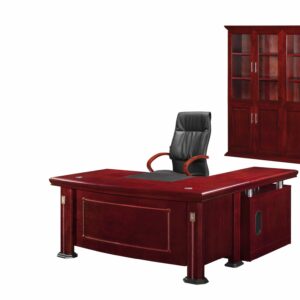Executive desk with credenza and pedestal