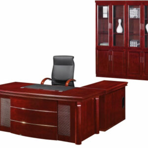 Executive desk with credenza and pedestal