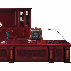 Executive desk with credenza and pedestal