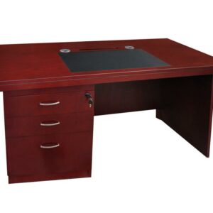 Mahogany desk with desk height pedestal