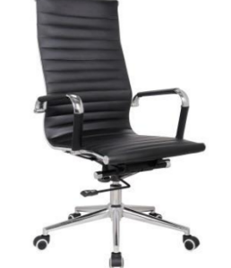 Classic Leather Black Chair - High Back