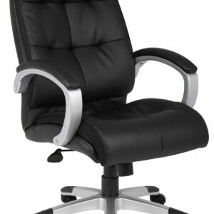 High back PU leather chair with silver star base