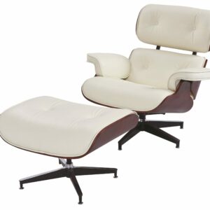 Eames leisure genuine leather chair with footstool.