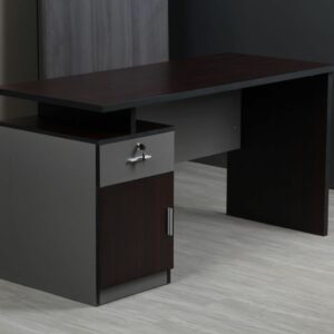 Two Tone Grey with Dark Mahogany Desk