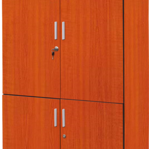 Wooden door cabinet, two doors on top and two doors at the bottom