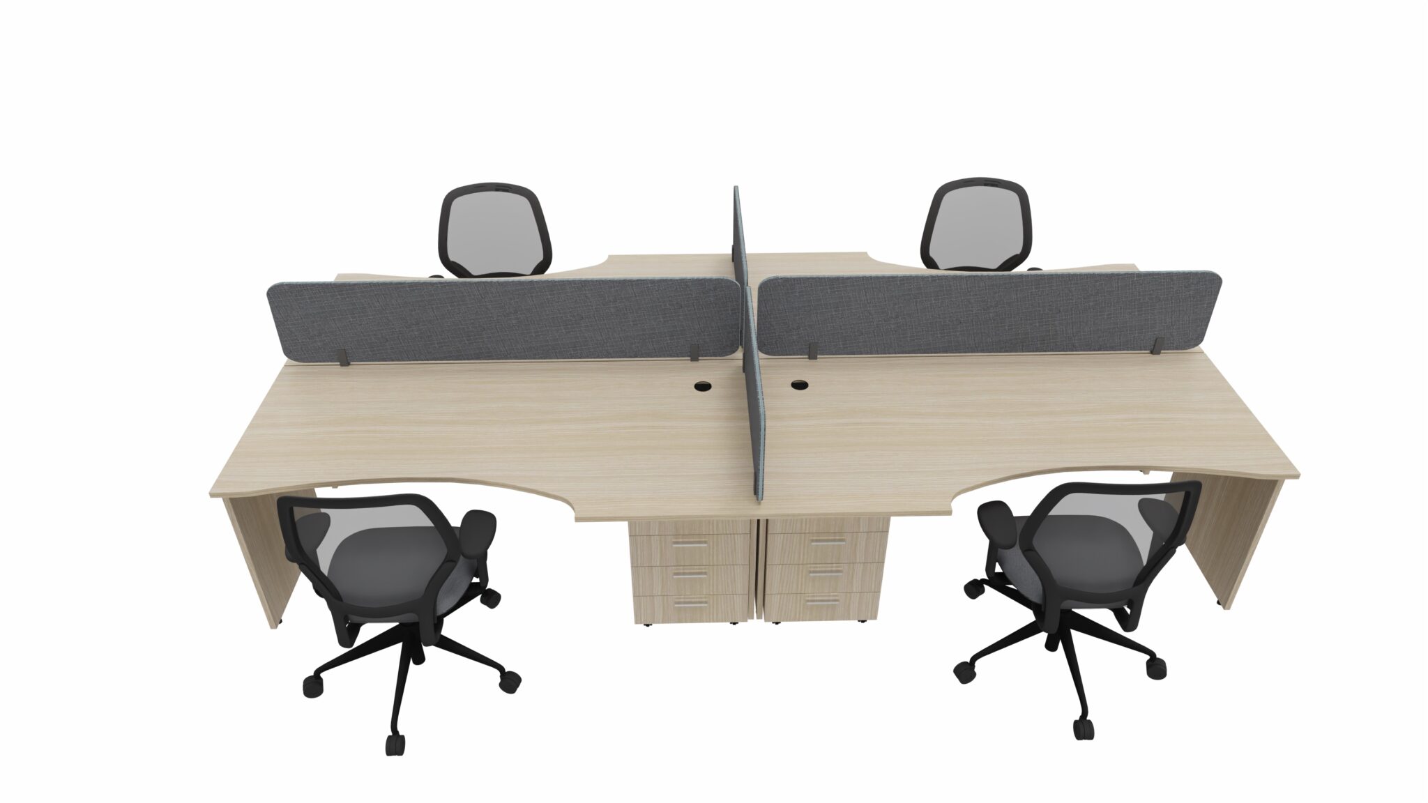 Cluster Desk Shell 4 Way cluster – Cyncon – Office Furniture