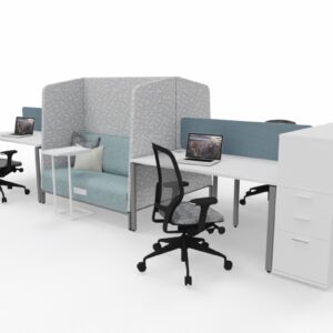 Cocoon Booths Benched With Desks